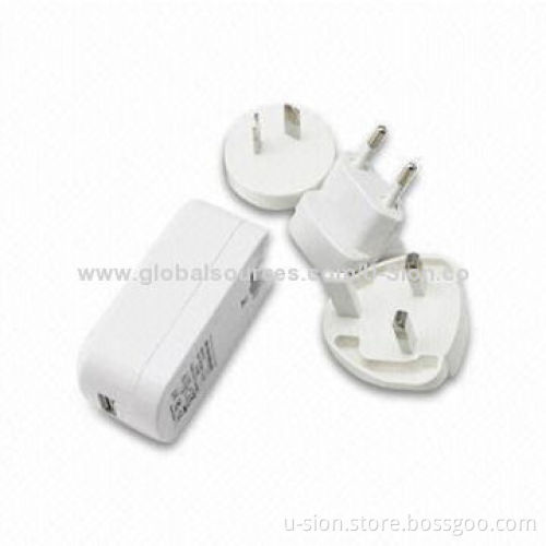 Wall Charger for iPod/iPhone/Samsung/USB Equipment, Universal Plug (UK/EU/AU/US) with USB Port